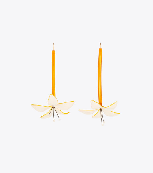 Tory Burch Curiosity Flower Earrings - White