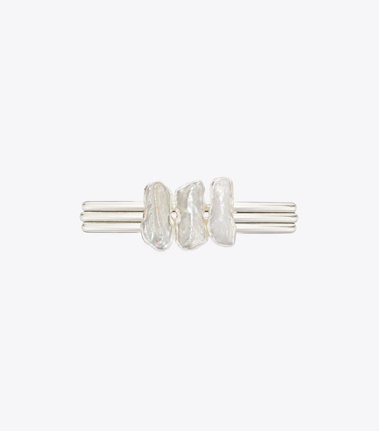 Tory Burch Runway Stacked Pearl Pin - Tory Silver