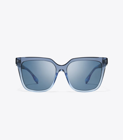 Tory Burch Miller Oversized Square Sunglasses - Navy Gradient/Dark Blue