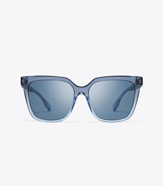 Tory Burch Miller Oversized Square Sunglasses - Navy Gradient/Dark Blue