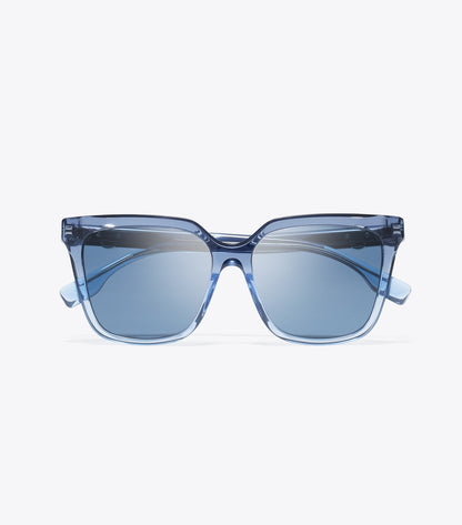 Tory Burch Miller Oversized Square Sunglasses - Navy Gradient/Dark Blue