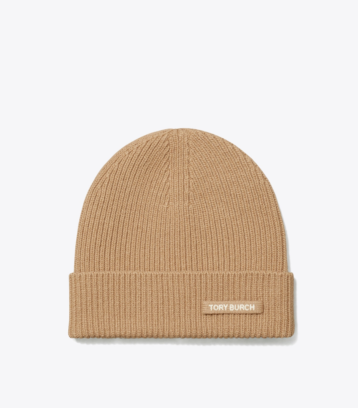 Tory Burch Ribbed Knit Beanie - Light Brown