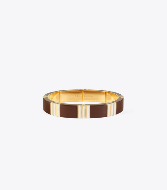 Tory Burch Icon Enamel Bracelet - Tory Gold / Burgundy / Pink
