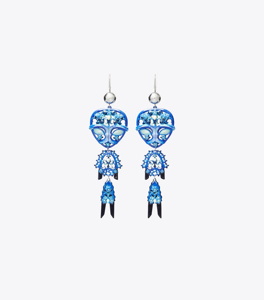 Tory Burch Alien Earrings - Tory Silver / Blue