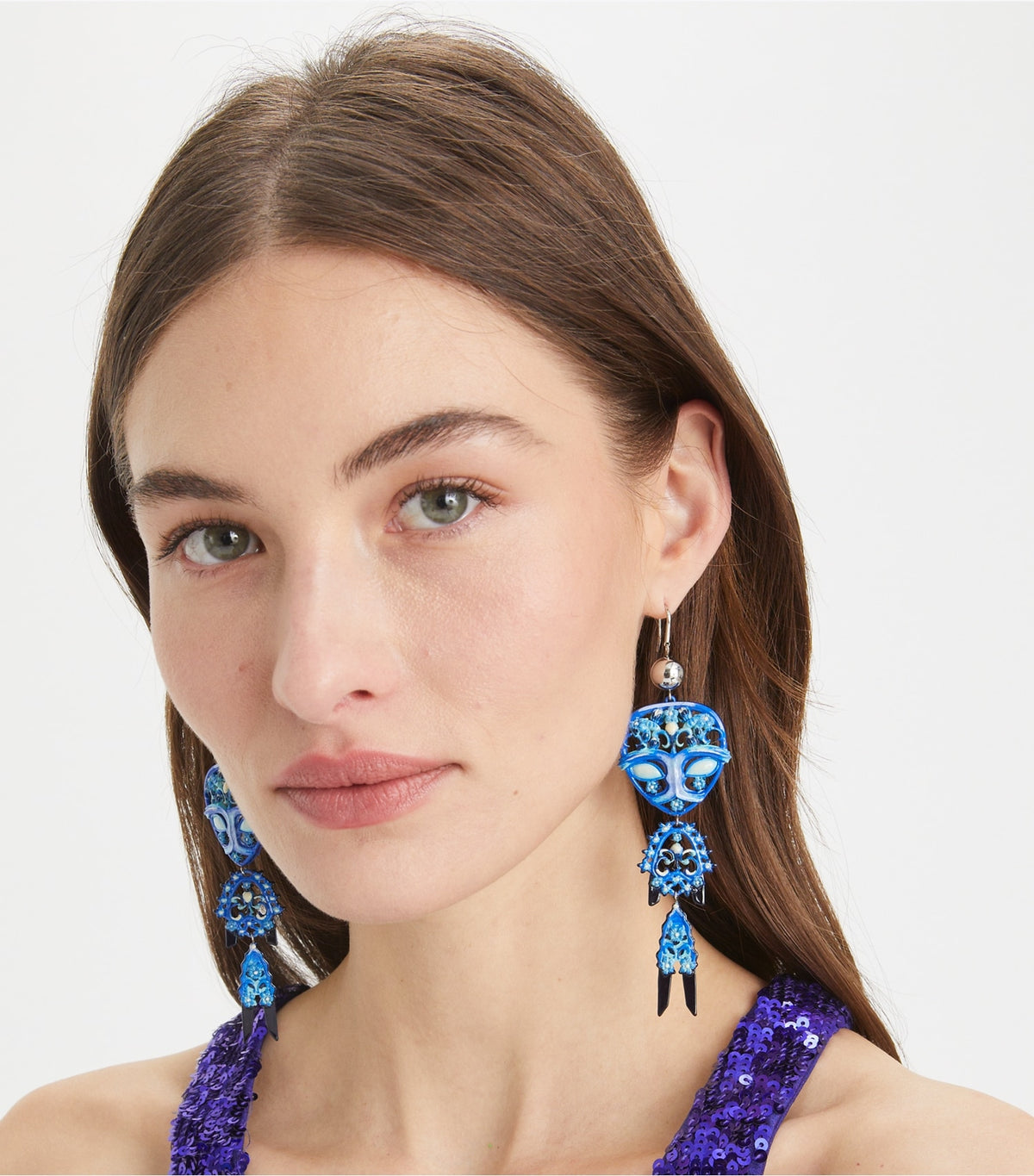 Tory Burch Alien Earrings - Tory Silver / Blue