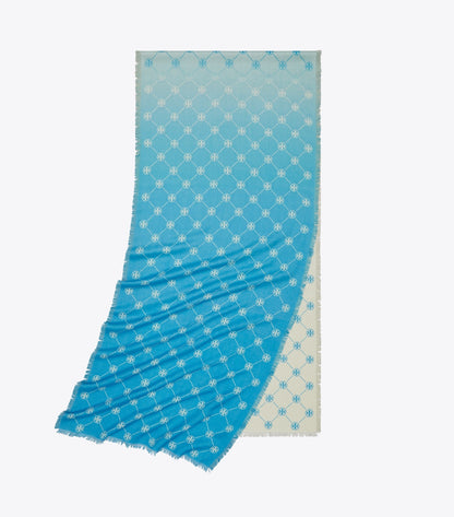 Tory Burch T Monogram Oblong Scarf - Blue