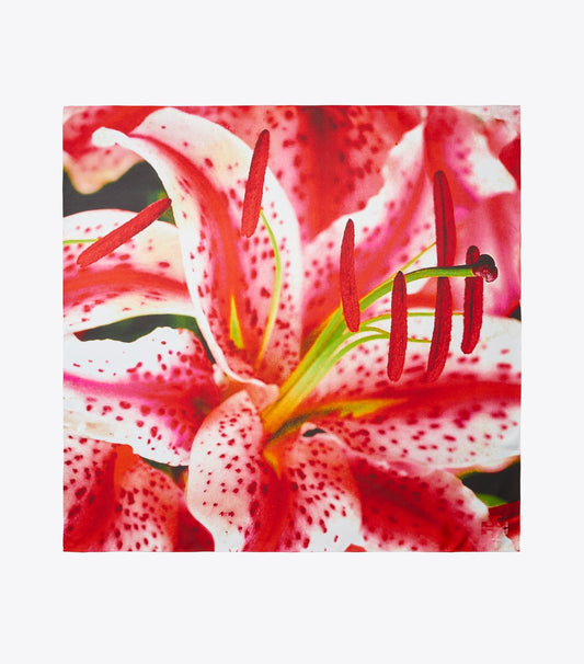 Tory Burch Lily Silk Square Scarf - Pink Lily