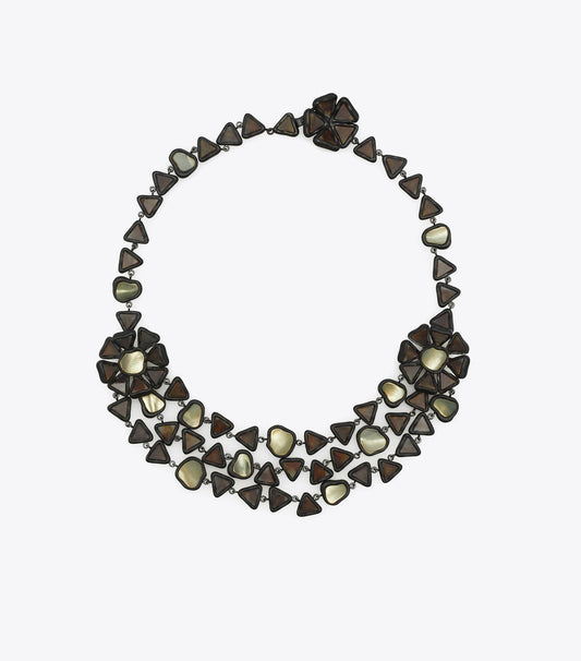 Tory Burch Curiosity Resin Triple Strand Necklace - Black