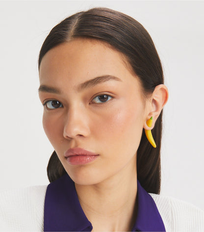 Tory Burch Curiosity Banana Earrings - Yellow