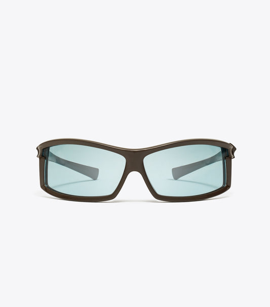 Tory Burch Eleanor Runway Sunglasses - Brown/Light Blue