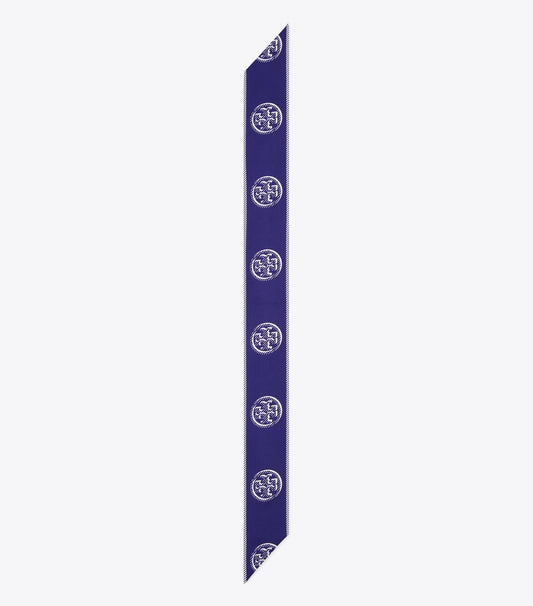 Tory Burch T Monogram Ribbon Tie - Ballpoint Blue