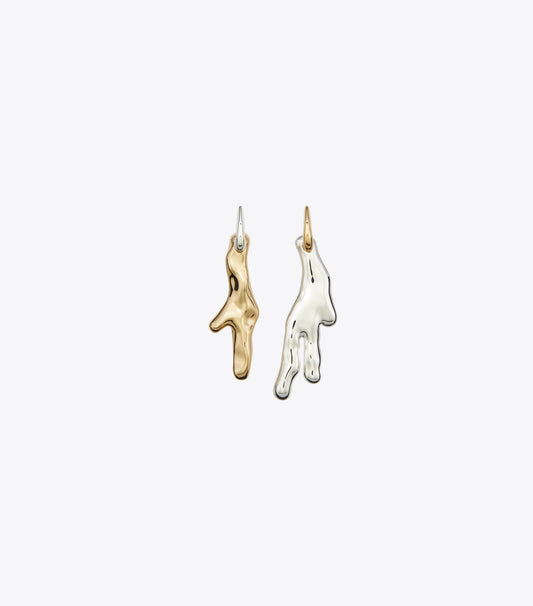 Tory Burch Curiosity Coral Drop Earring - Light Silver / Light Brass