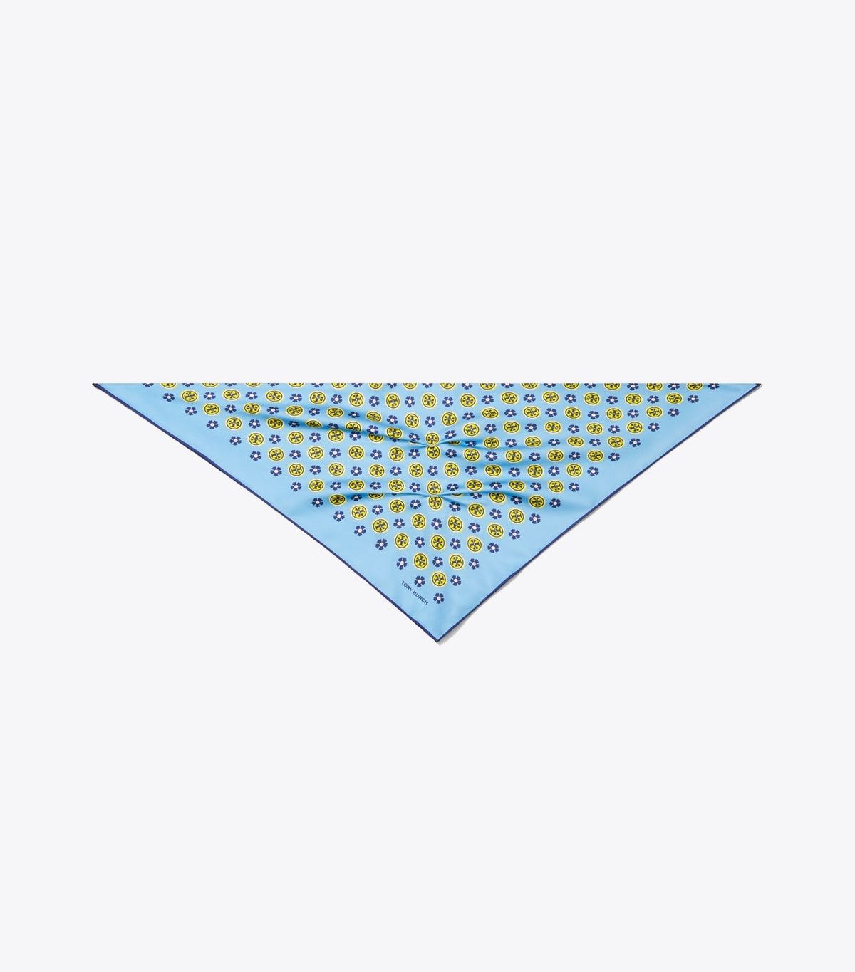 Tory Burch Floral Logo Triangle Scarf - Light Blue Floral Logo
