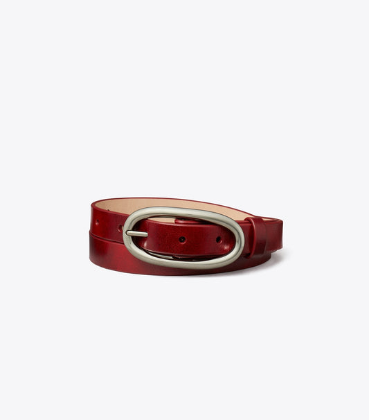 Tory Burch Large Pierced Buckle Belt - Bricklane/Silver