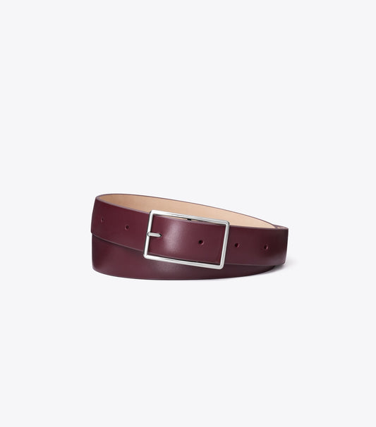 Tory Burch Gigi Belt - Dark Carmine / Silver