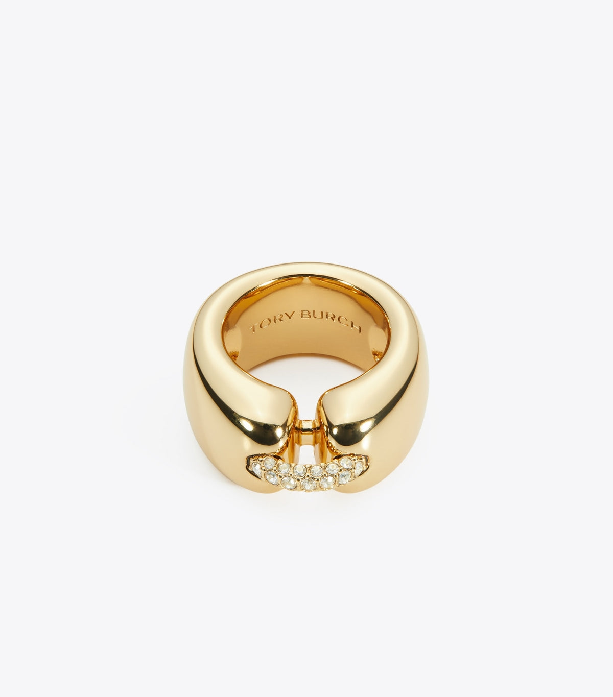 Tory Burch Pierced Ring - Light Brass / Crystal