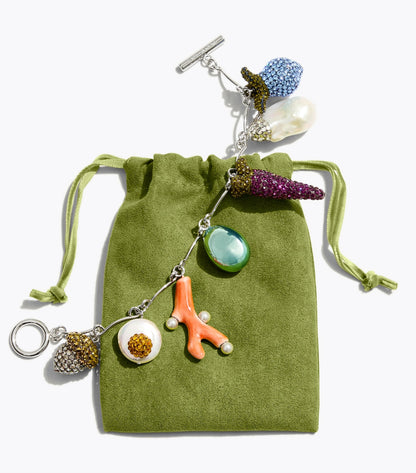 Tory Burch Curiosity Vegetable Charm Bracelet - Tory Silver / Multi