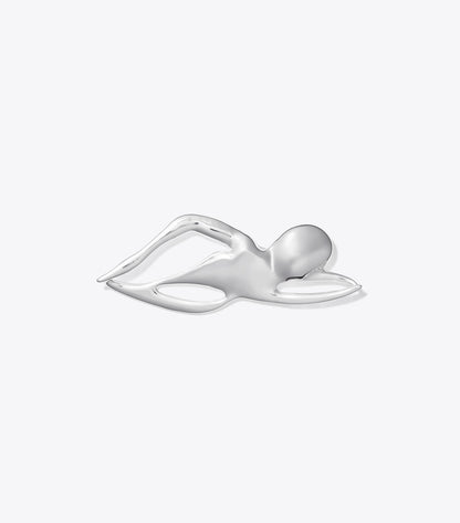 Tory Burch Swimmer Brooch - Light Silver