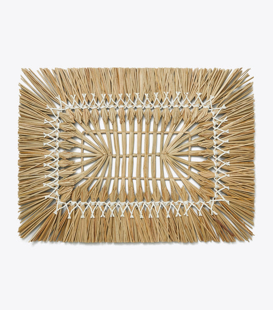 Tory Burch Rectangle Raffia Placemat, Set of 4 - Brown