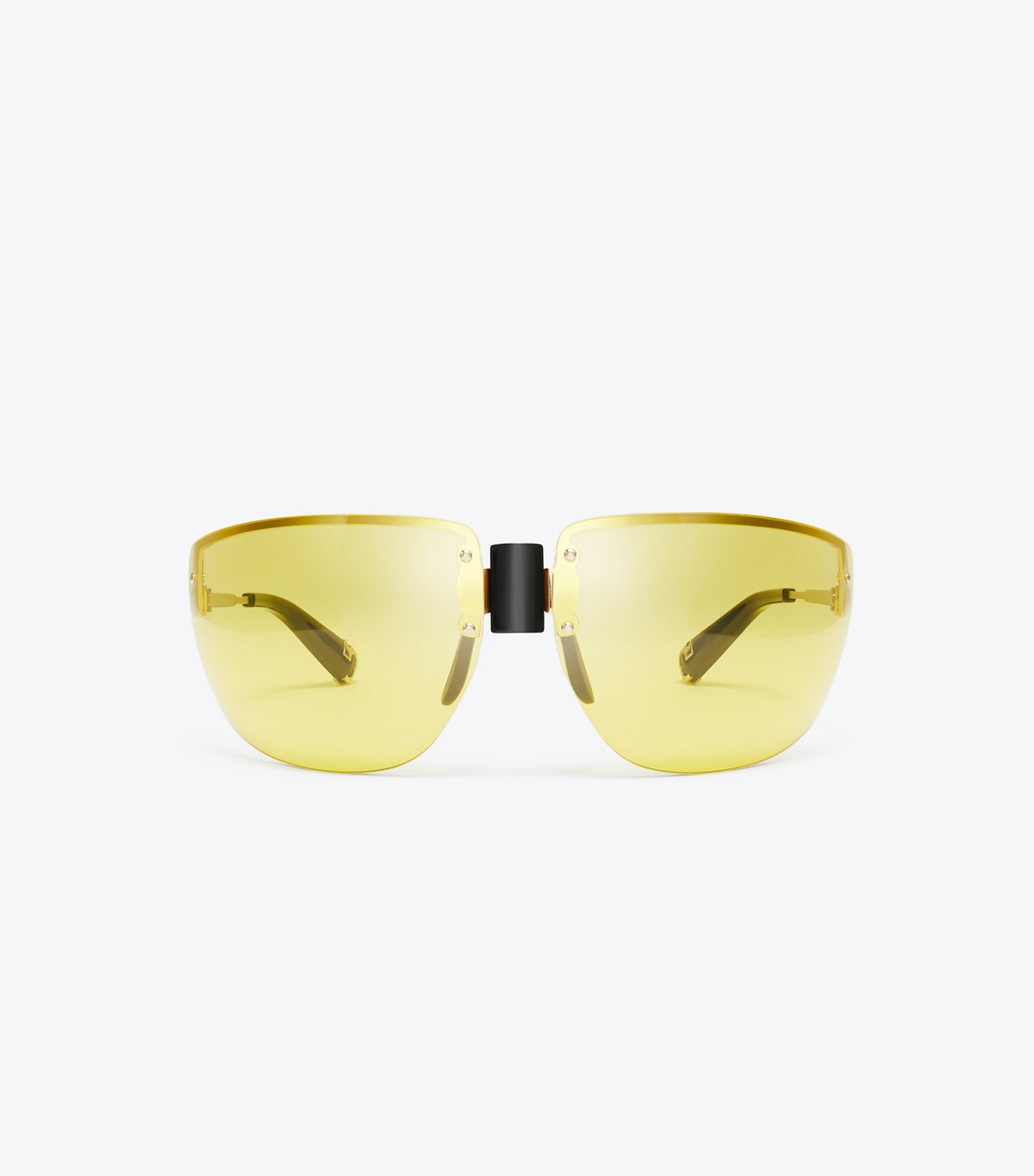 Tory Burch Shield Runway Sunglasses - Shiny Light Gold/Yellow