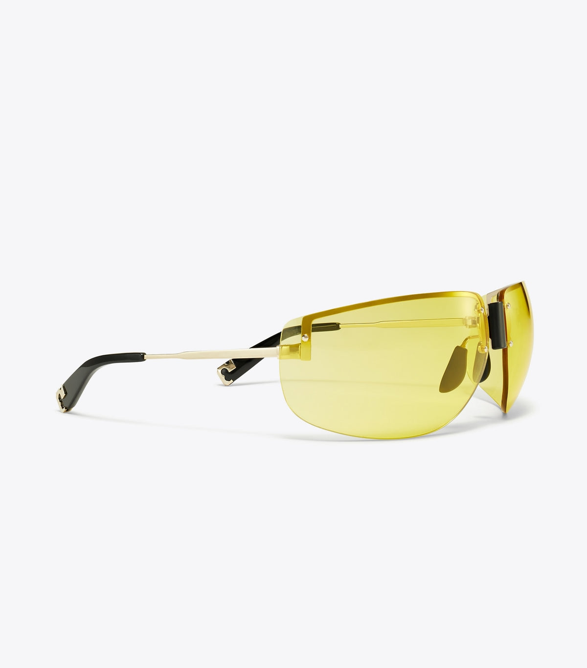 Tory Burch Shield Runway Sunglasses - Shiny Light Gold/Yellow