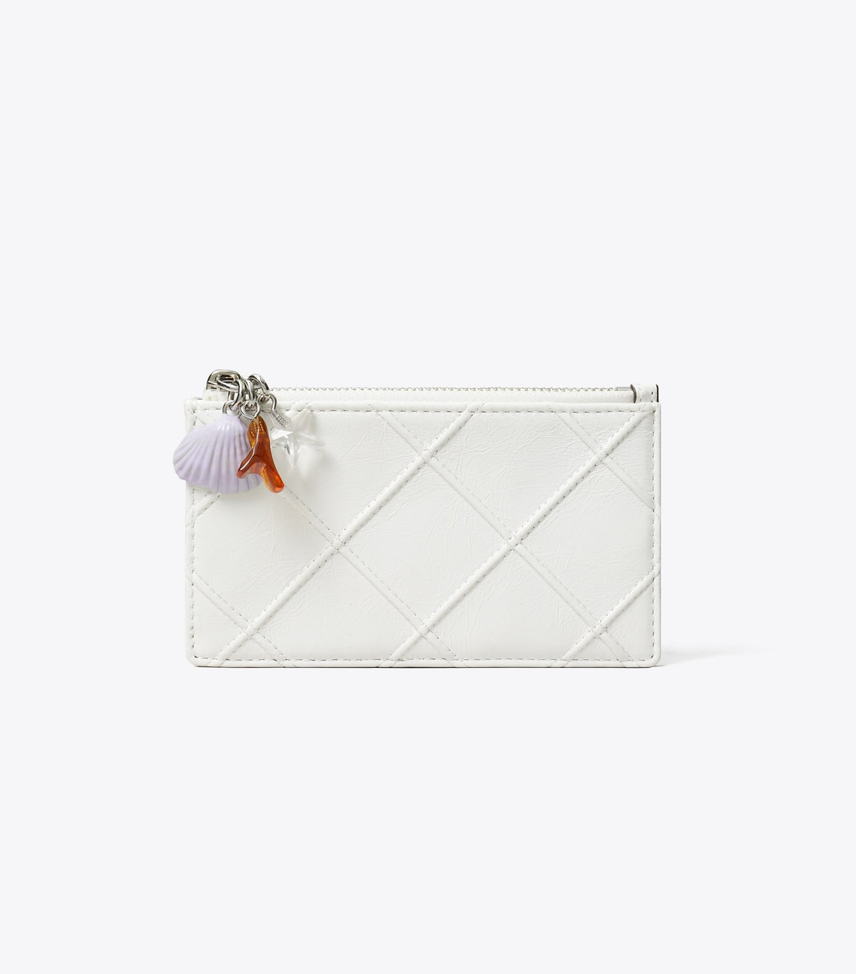 Tory Burch Fleming Distressed Charm Zip Card Case - Cirrus Cloud