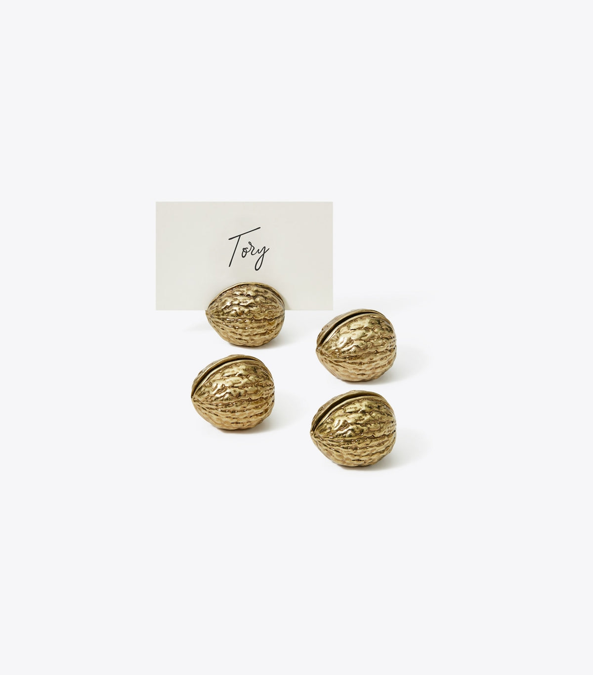 Tory Burch Walnut Place-Card Holders Set of 4 - Brass