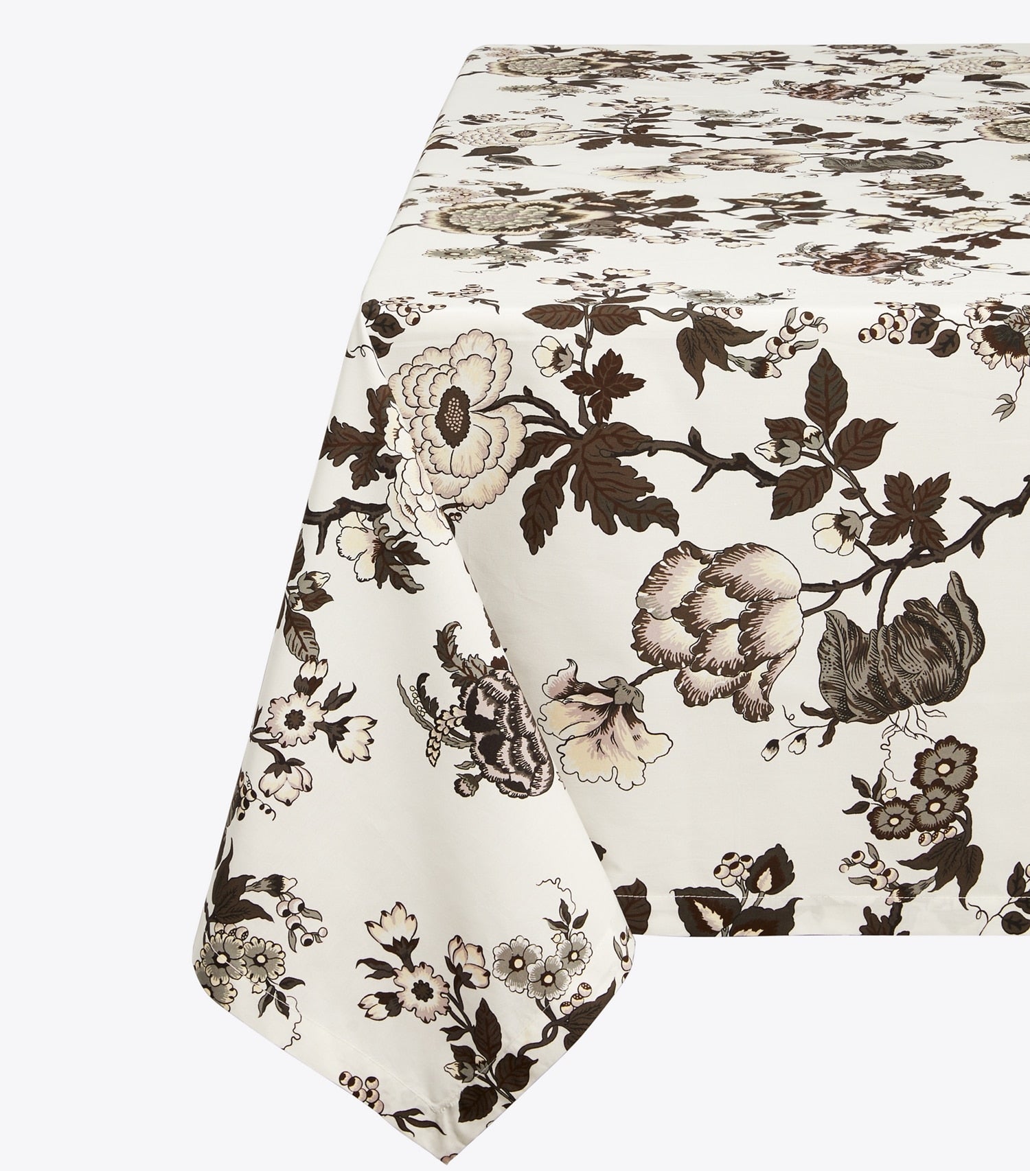 Tory Burch Happy Times Bouquet Square Tablecloth, 90” - Brown