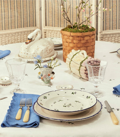 Tory Burch Scalloped Dinner Linen Napkin, Set of 6 - High Tide