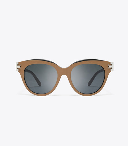 Tory Burch Eleanor Round Sunglasses - Navy/Brown/Dark Grey