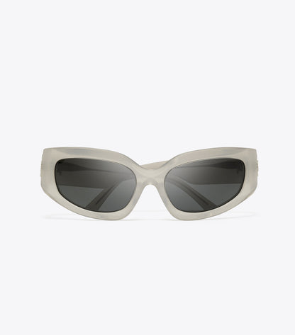 Tory Burch Eleanor Broken Logo Sunglasses - Pearlized Grey/Dark Grey
