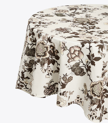 Tory Burch Happy Times Bouquet Round Tablecloth, 108" - Brown