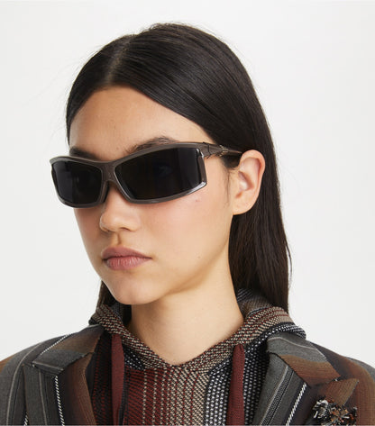 Tory Burch Eleanor Runway Sunglasses - Brown/Dark Grey