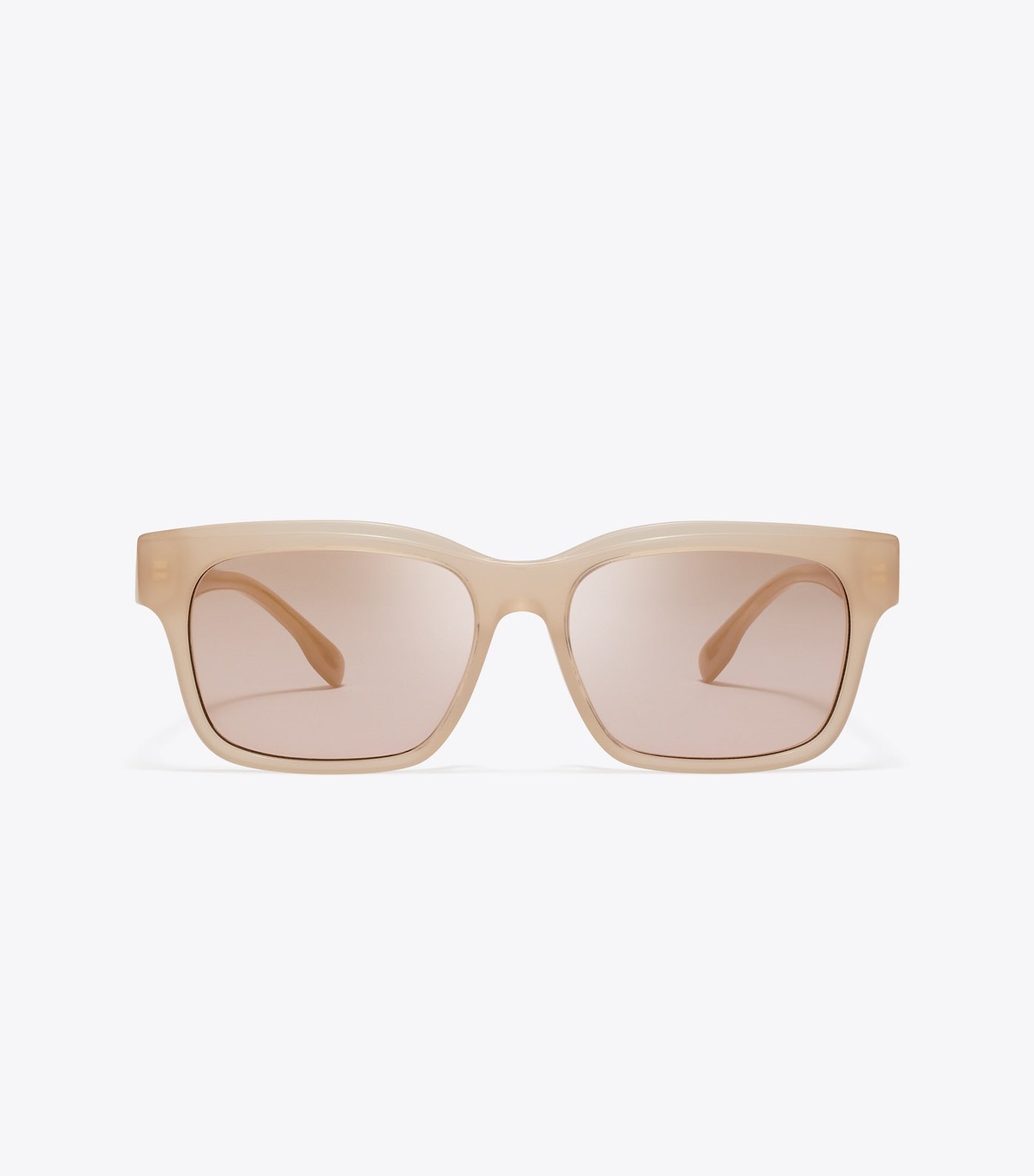 Tory Burch Miller Rectangle Sunglasses - Milky Nude/Pink Gold Mirror