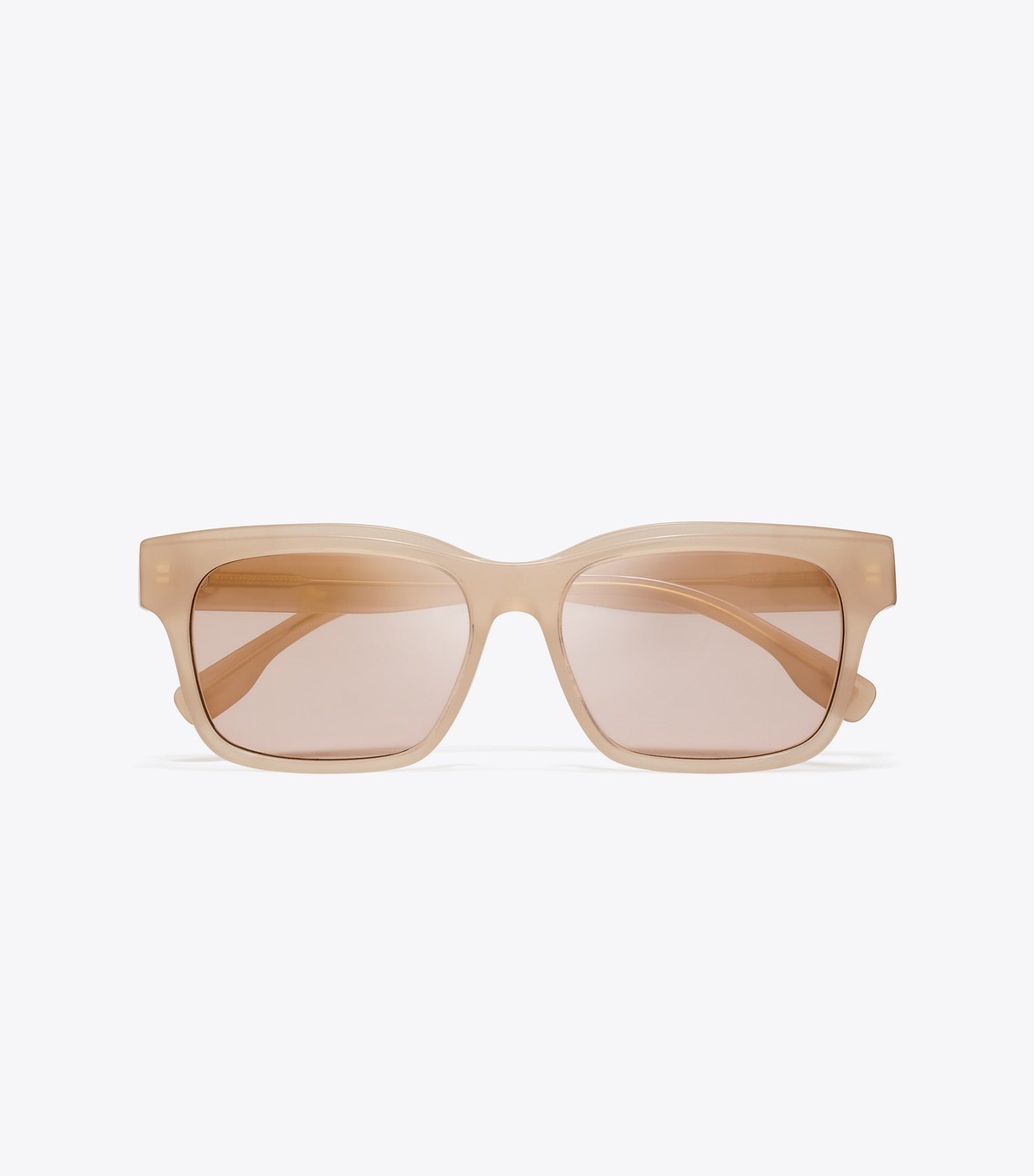 Tory Burch Miller Rectangle Sunglasses - Milky Nude/Pink Gold Mirror