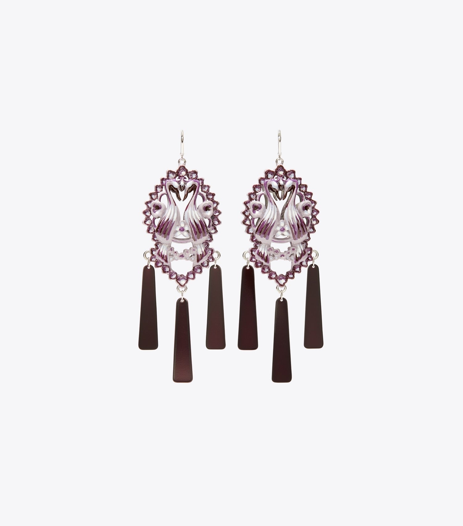 Tory Burch Bird Earrings - Tory Silver / Purple