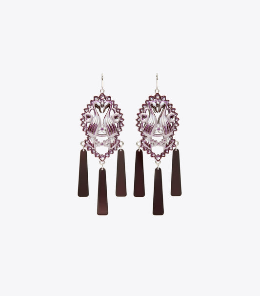 Tory Burch Bird Earrings - Tory Silver / Purple