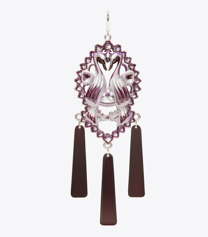Tory Burch Bird Earrings - Tory Silver / Purple
