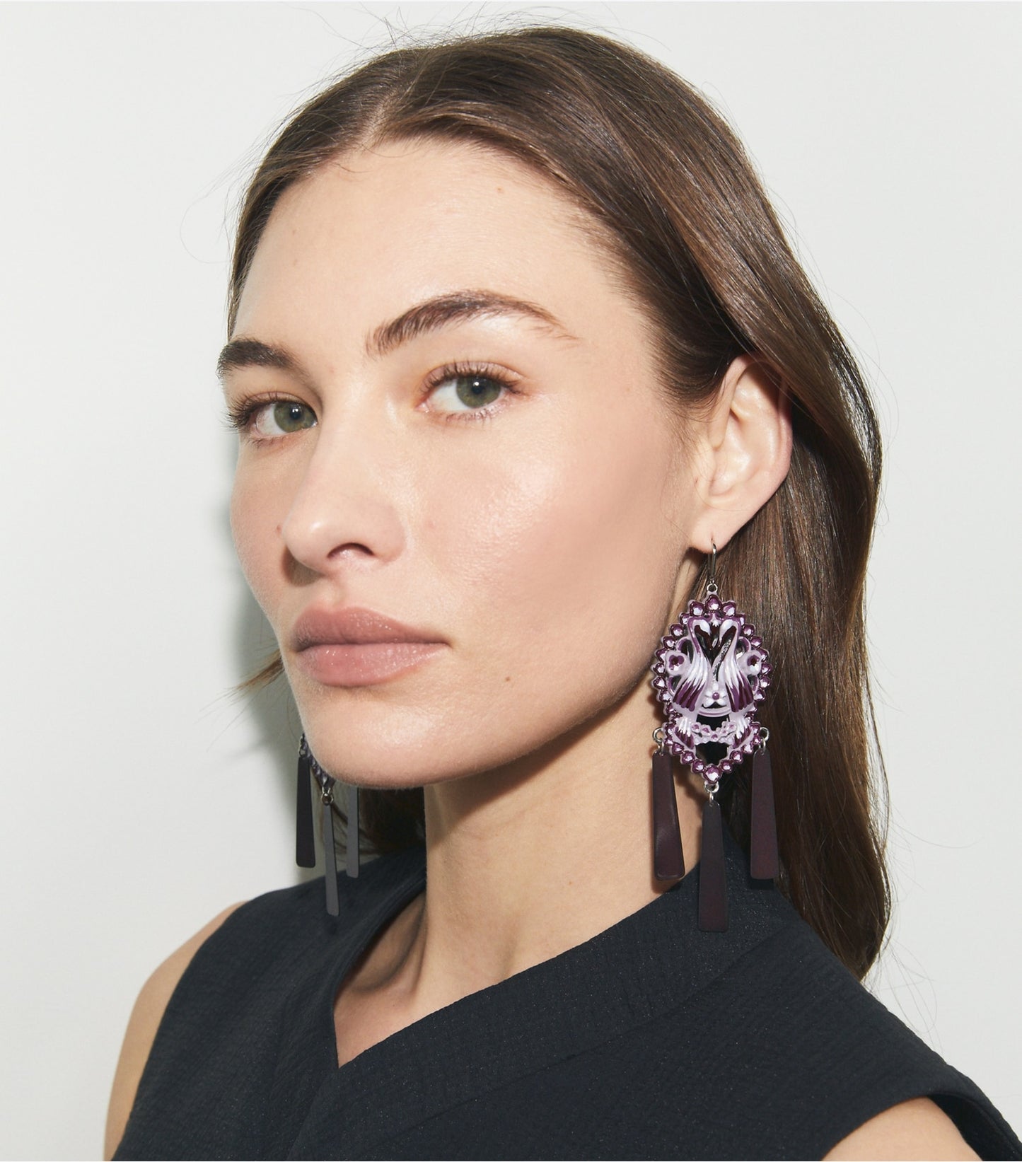 Tory Burch Bird Earrings - Tory Silver / Purple