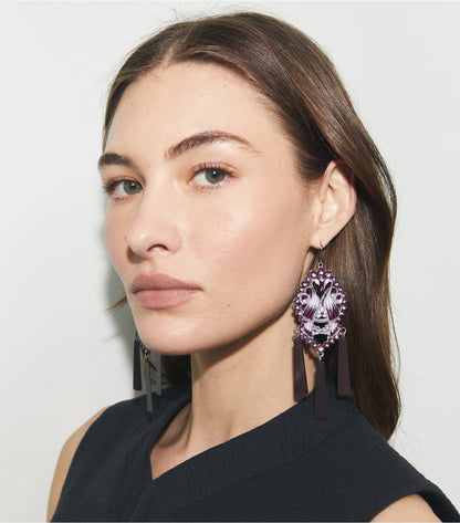 Tory Burch Bird Earrings - Tory Silver / Purple