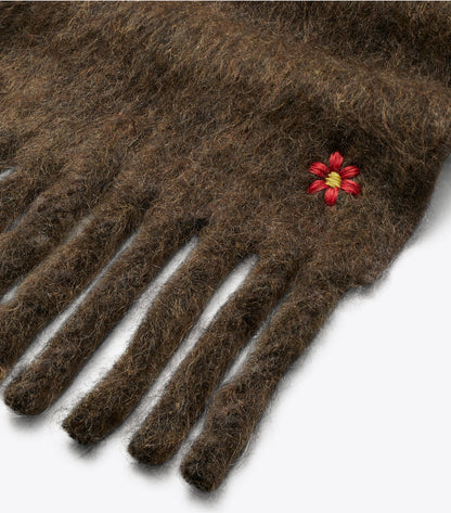 Tory Burch Mohair Scarf - Chocolate