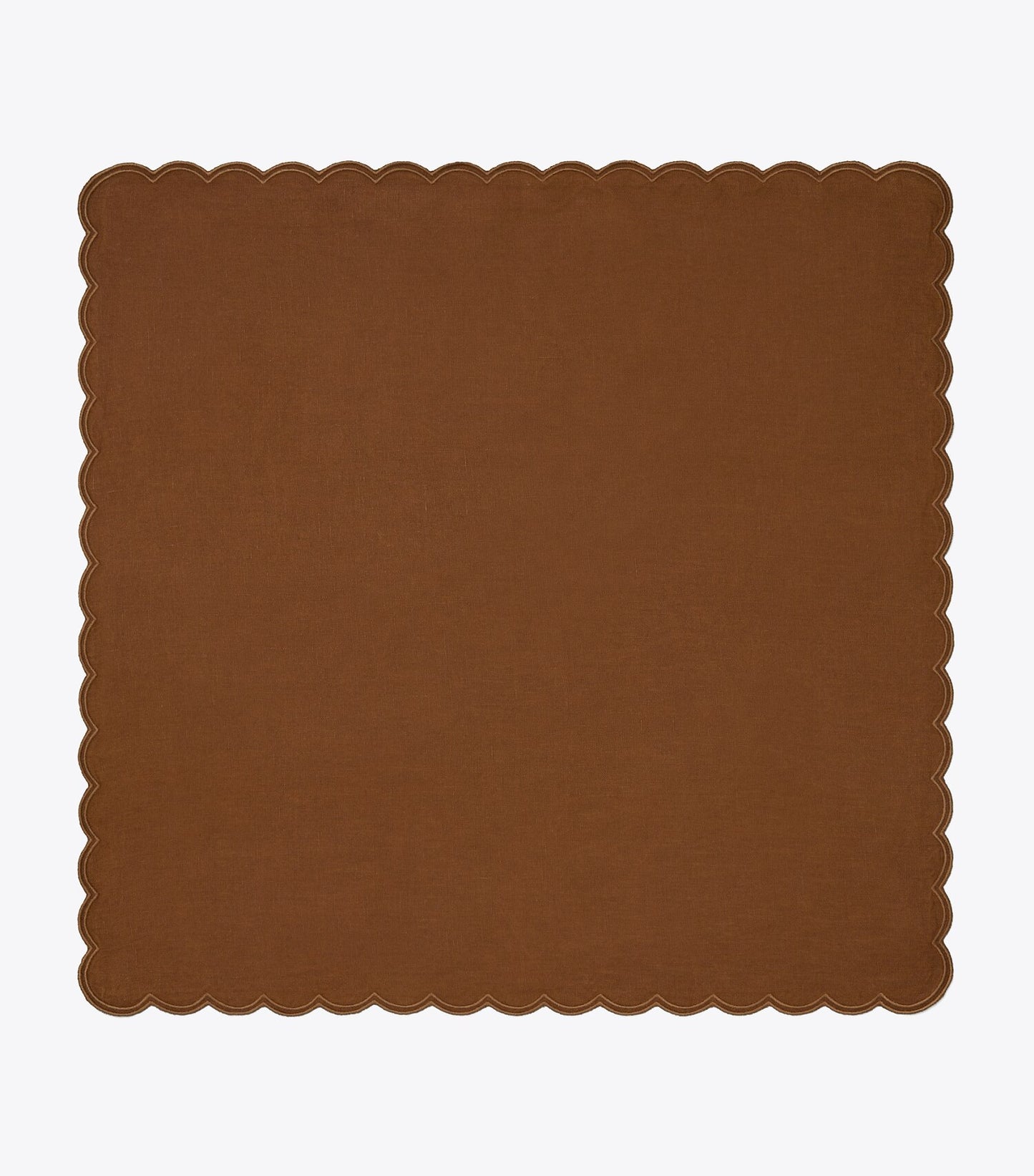 Tory Burch Scalloped Dinner Linen Napkin, Set of 6 - Brown