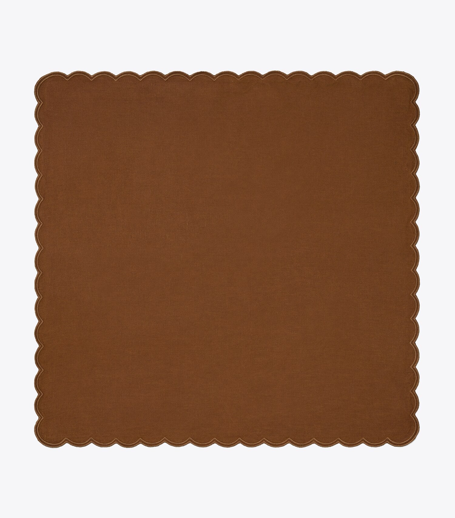 Tory Burch Scalloped Dinner Linen Napkin, Set of 6 - Brown