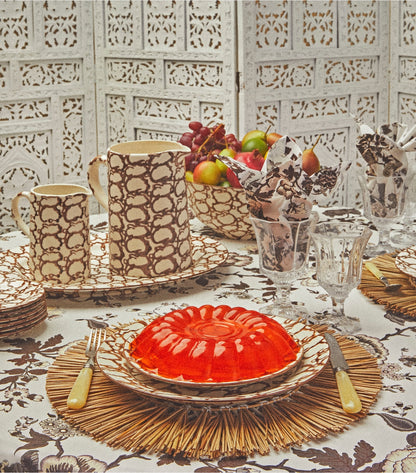 Tory Burch Happy Times Bouquet Square Tablecloth, 70" - Brown