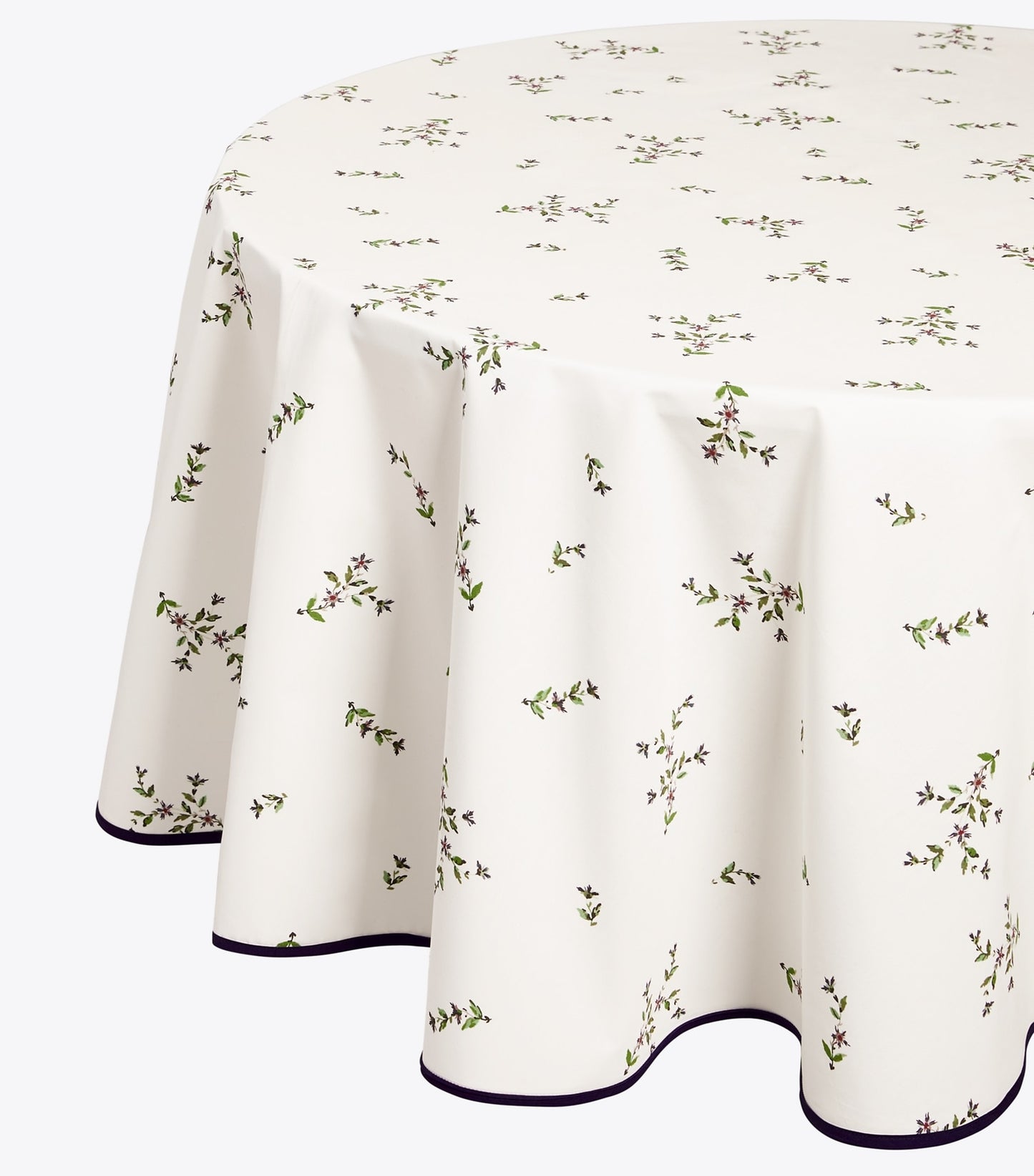 Tory Burch Jolie Fleur Round Tablecloth, 70" - New Ivory