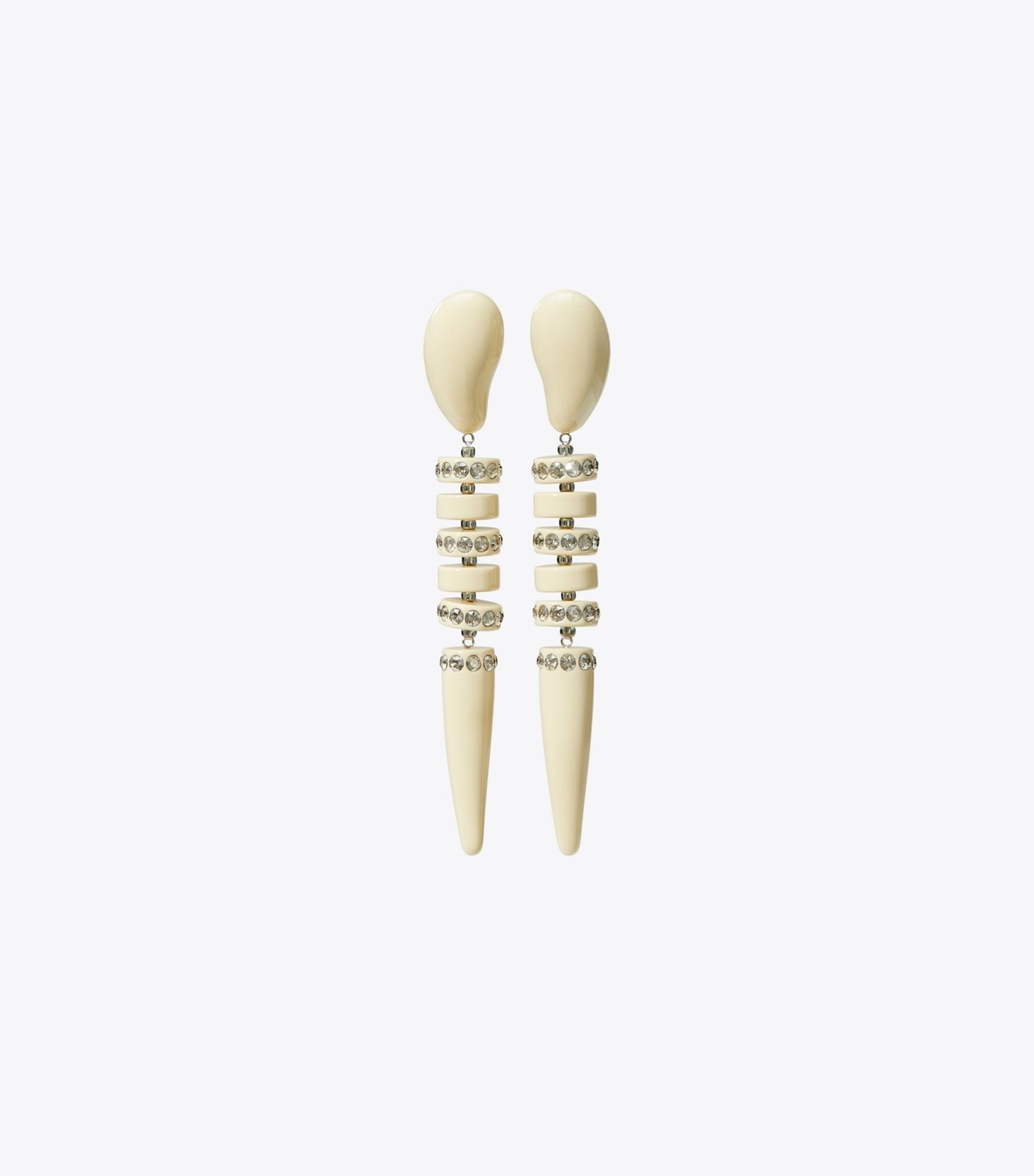 Tory Burch Curiosity Snake Earring - Ivory / Crystal