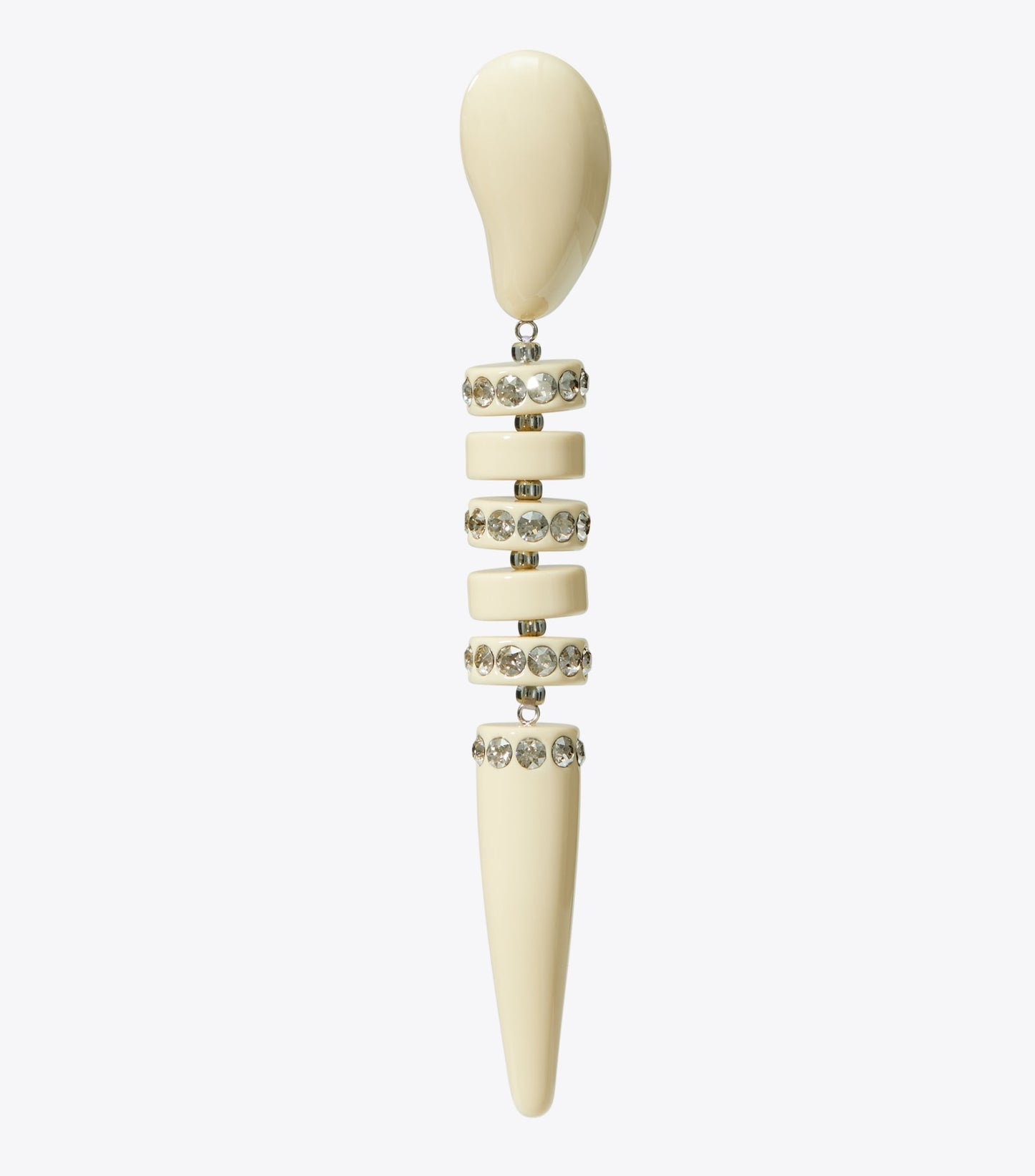 Tory Burch Curiosity Snake Earring - Ivory / Crystal