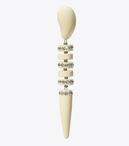 Tory Burch Curiosity Snake Earring - Ivory / Crystal