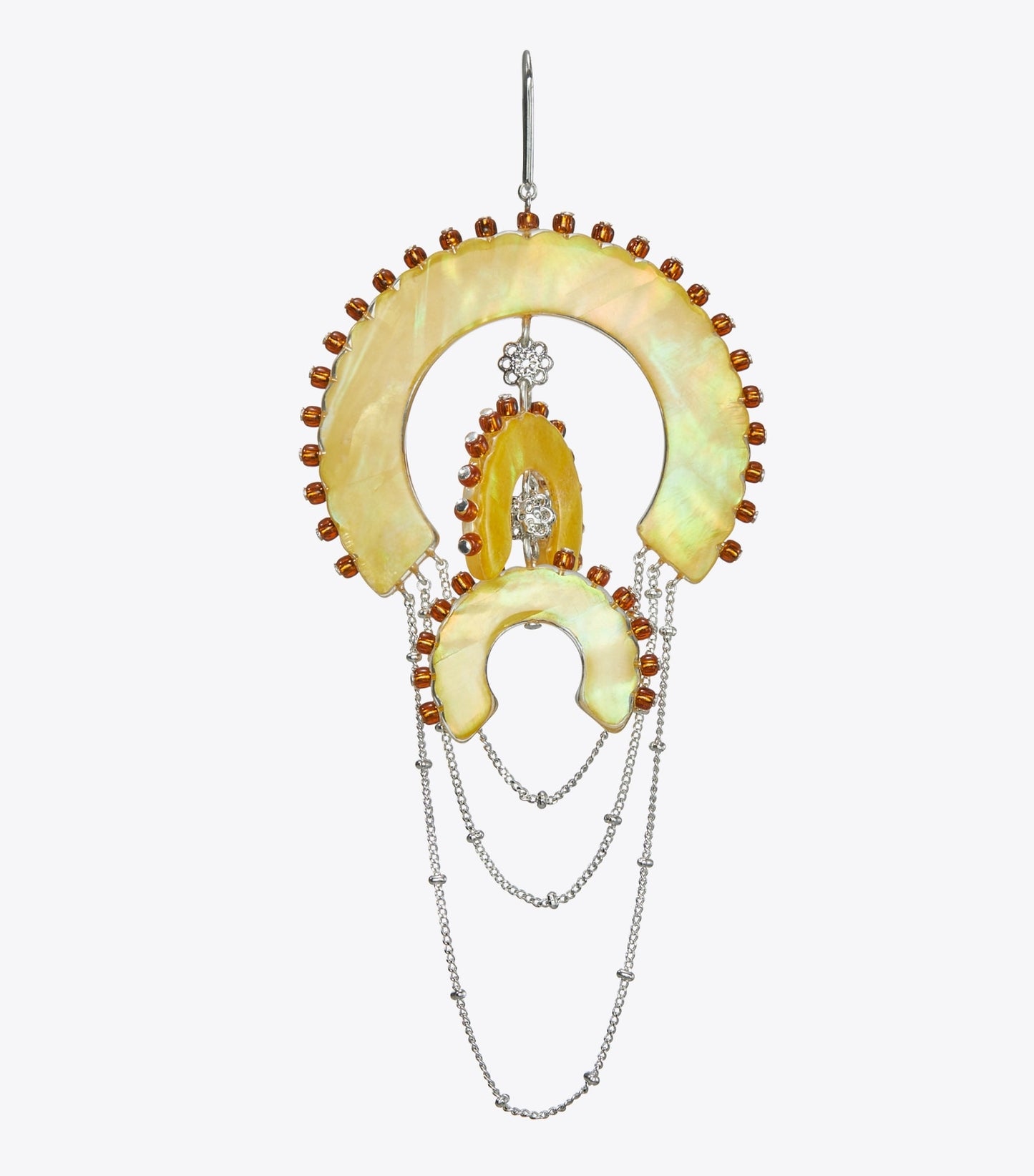 Tory Burch Curiosity Chandelier Earrings - Antique Light Silver / Yellow
