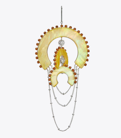 Tory Burch Curiosity Chandelier Earrings - Antique Light Silver / Yellow